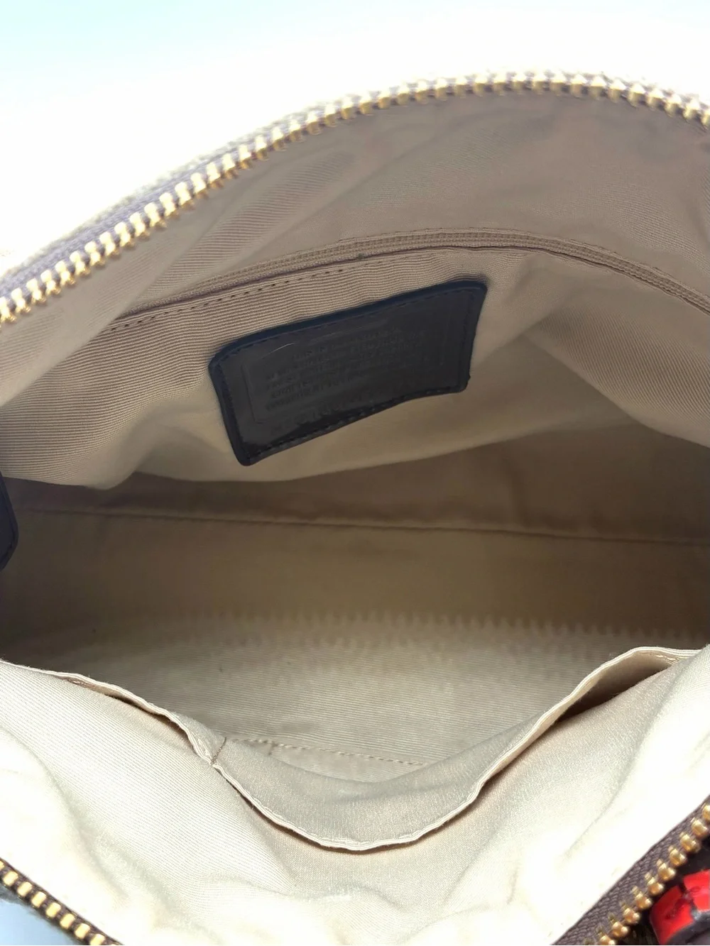 Coach Wool Stripe Satchel Bow Bag F24784 Beige Brown